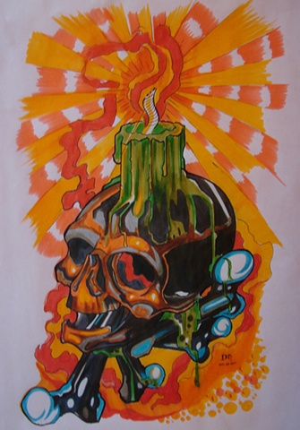 art freek tattoo skull candle holder art freek tattoo skull candle holder