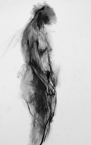 sad standing nude