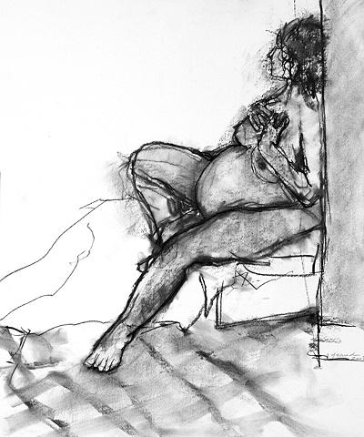 pregnant nude sitting