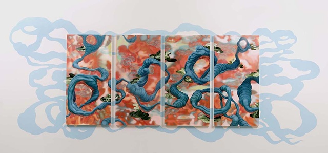 Cristi Rinklin, Somnabulist, abstract painting on aluminum
