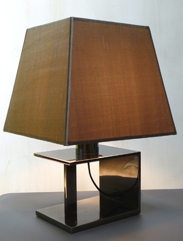Custom desk lamp with silk lamp shade for Visual Comfort and Circa Lighting