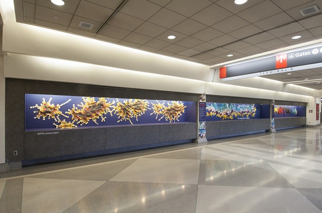 Installation View of Fault Lines, Delineated and Tectonics (From left to right)