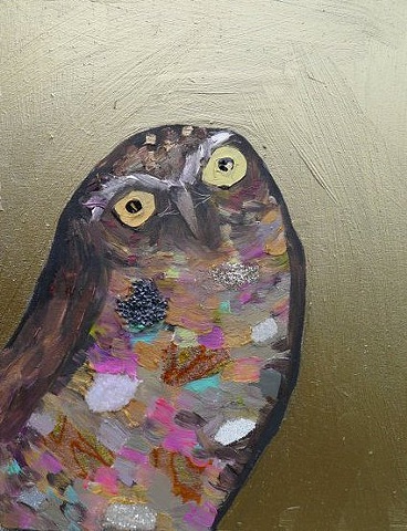 Tiny Burrowing Owl in Metallic Bronze