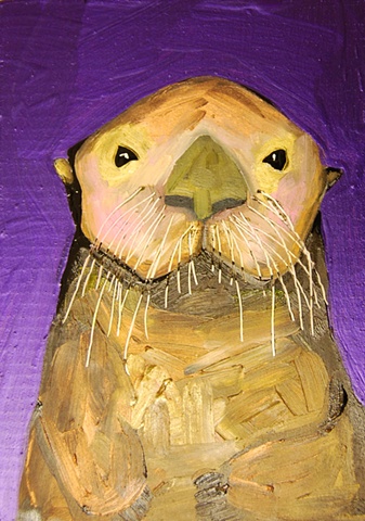 Tiny Sea Otter in Metallic Violet