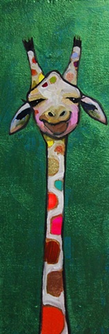 Giraffe in Metallic Emerald Green