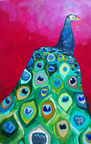 Peacock in Violet Fuschia Halo 
