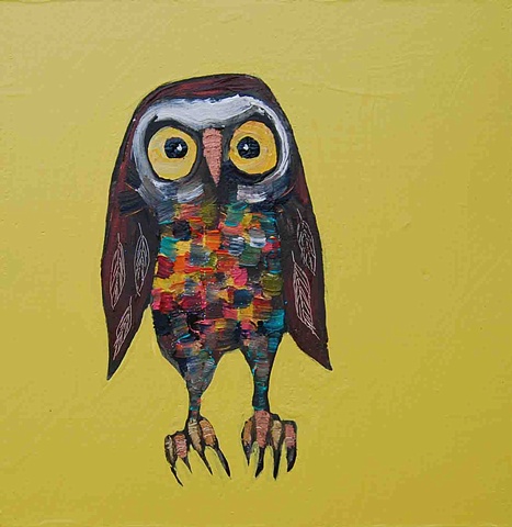 Tiny Owl in Yellow