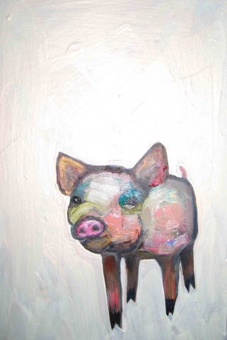 Piggy in Metallic Orange Cream