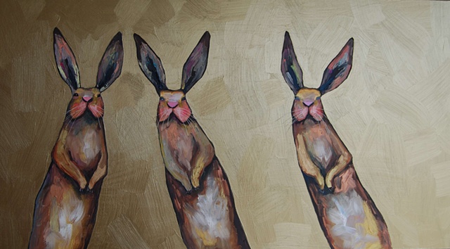 Three Rabbits in Bronze