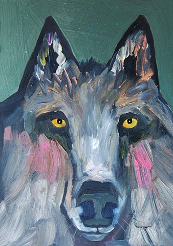Tiny Wolf in Metallic Doug Fir Green