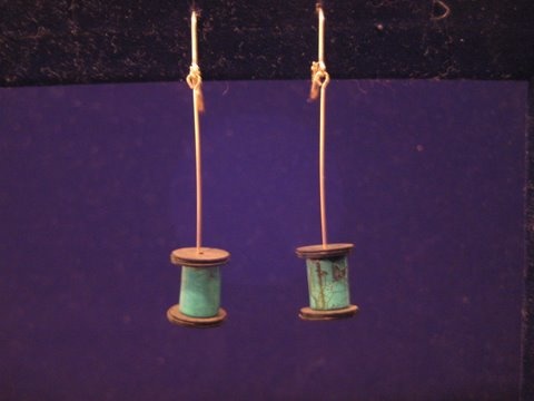 turquoise spool earrings