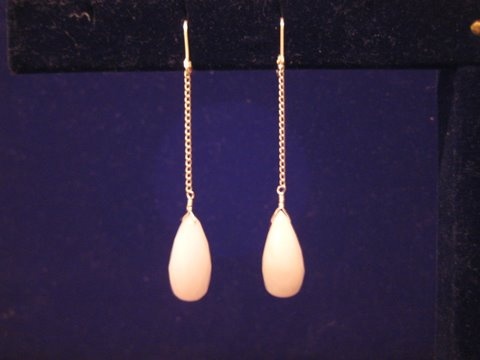 chalcedony & silver drops