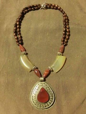 agate, aventurine, & wood