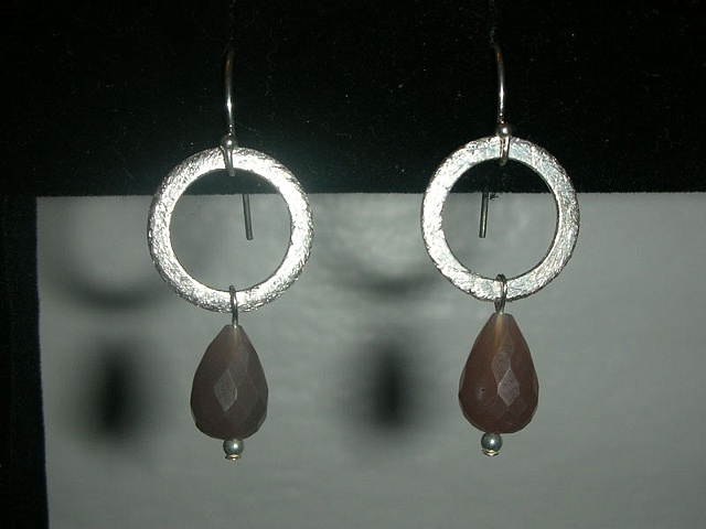 moonstone w/ silver hoops