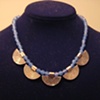 light blue akik & silver coins