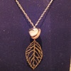 quartz, bronze plated chain & leaf
