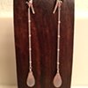 pink chalcedony & tourmaline silver chain drop earrings