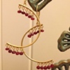matte gold c shape & rubies