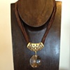 brown silk & crystal drop