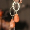 aventurine on hammered gold loop