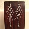aquamarine & silver pine tree branch earrings