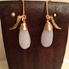 blue lace agate gold drop earrings