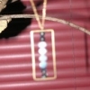 gold rectangle & blue pearls & crystals