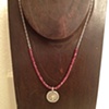 silver & ruby & lotus/om pendant - lotus side