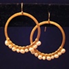 pearl & gold hoops