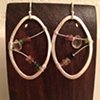 tourmaline & champagne quartz & silver wire-wrapped hoop earrings