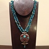 turquoise, turquoise & coral tibetan centerpiece