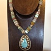 chalcedony & turkish turquoise pendant