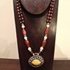yellow agate, opal, carnelian & wood