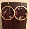 aquamarine & ruby & gold wire-wrapped circles