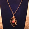 bronze leaf, horn & ruby quartz