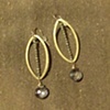 blue quartz & labradorite hoop drops