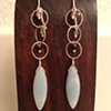 amazonite & tourmaline silver circle drop earrings