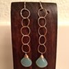 chalcedony & gold circle drop earrings