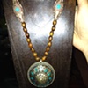 turquoise tibetan & wood necklace