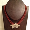burnt orange seed beads & pale yellow flower