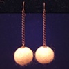 white fuzzy balls w bronze chain