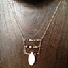pink jade & tourmaline gold necklace