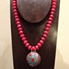 red agate, silver, turkish pendant