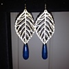 matte gold leaves & blue jade
