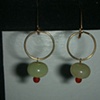 jade & carnelian & gold hoops