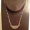 silver flower etched pendant w/ labradorite stones