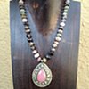tourmaline & garnet & pink agate necklace