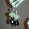 smoky quartz & green drops