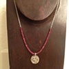 silver & ruby & lotus/om pendant - om side