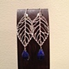 silver leaves with lapis drop